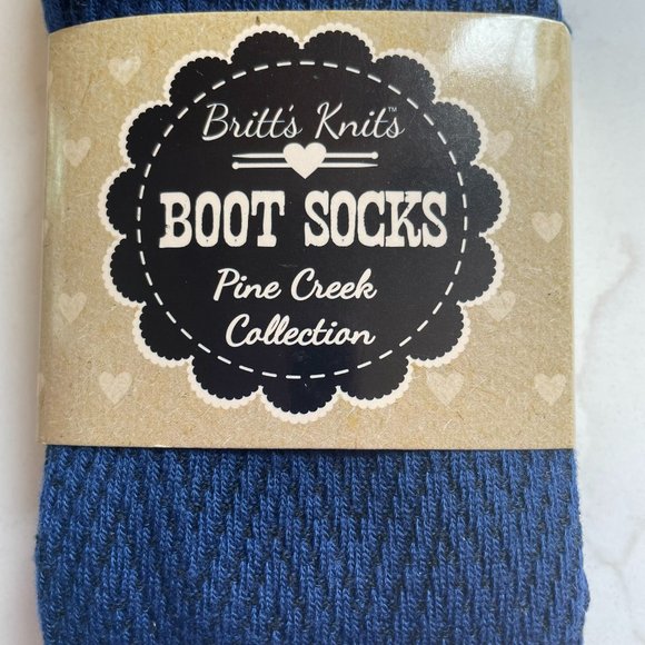 Britts Knits Pine Creek Boot Socks with Buttons Navy Blue One Size Fits Most NEW - Picture 2 of 5